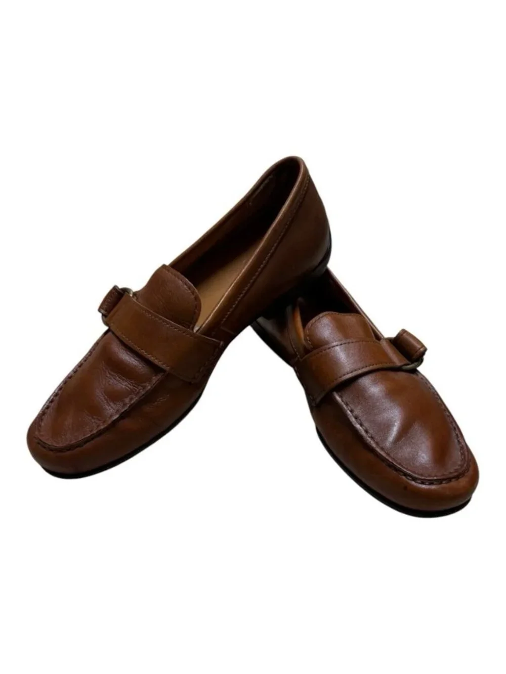 Polo Ralph Lauren Alante Brown Leather Loafers Moc Toe Men’s Size 8D